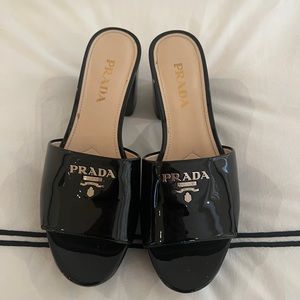 Authentic Prada platform slide sandal size 7